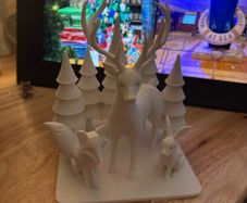 Christmas Reindeer Fox Rabbit Forest