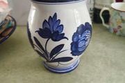 Vintage  Handmade Cobalt Blue And Gray Vease.