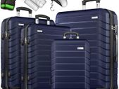 4 x suitcase with Luggage Scale, Suitcase Straps and Suitcase Tag, Hard Shell Suitcase Set 4 Wheels, Trolley Luggage Suitcase with TSA Lock, Rolling Suitcase Hard Case