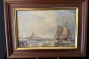 Pair of Vintage Framed Dutch Maritime Oleograph Prints (35 x 26 cm)