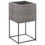 Garden Raised Beds 3 pcs Poly Rattan Grey Image 3