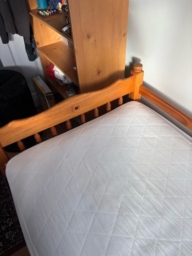 Single bed and mattress