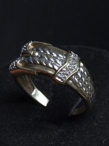 Vintage Fully Hallmarked Sheffield 9ct Gold Diamond Ring Size 60.5