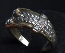Vintage Fully Hallmarked Sheffield 9ct Gold Diamond Ring Size 60.5