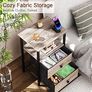 Bedside Table Set of 2, Side Table with 2 Fabric Drawers, Bedroom Bedside Cabinet with Open Storage Shelf, End Table, Nightstand for Living Image 6