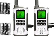 RT45 Walkie Talkie, Rechargeable Walkie Talkie for Adults Long Range, PMR446 16 Channels, With AA Battery LED Torch Walkie Talkies for Family Hiking, Outdoor(Silver, 2Pcs)