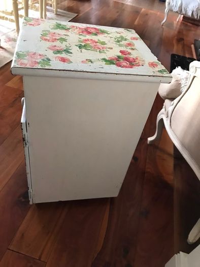 Floral Decoupage bedside locker