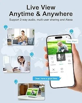 2K Solar Security Cameras Wireless Outdoor/Indoor, Integrated Solar Panel, Battery Camera, Color Night Vision, Spotlight Camera, 2-Way Talk, PIR Motion Detection, Alerts, Work with Alexa, C3