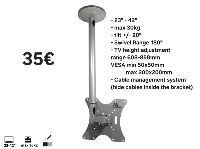 Tv Brackets Wall Mounts Tilt Swivel Full Motion Long Arm