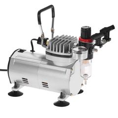 KKmoon Professional Air Compressor Set Airbrush Hobby Paint Spray Set Nail Art Sprayer with Braided Air Hose