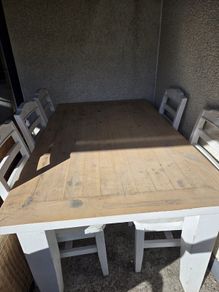 Solid wood dining table & 6 chairs