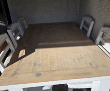 Solid wood dining table & 6 chairs