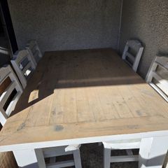 Solid wood dining table & 6 chairs