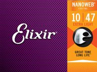 main image for ad Elixir Nanoweb 10-47 Phosphor Bronze 16002 Extra Light Acoustic Guitar Strings