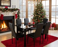 Extendable Glass Table + 6 Chairs - Free Delivery