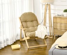 Accent chair, Recliner, Adjustable backrest, Beech wood frame, up to 120 kg, Brown