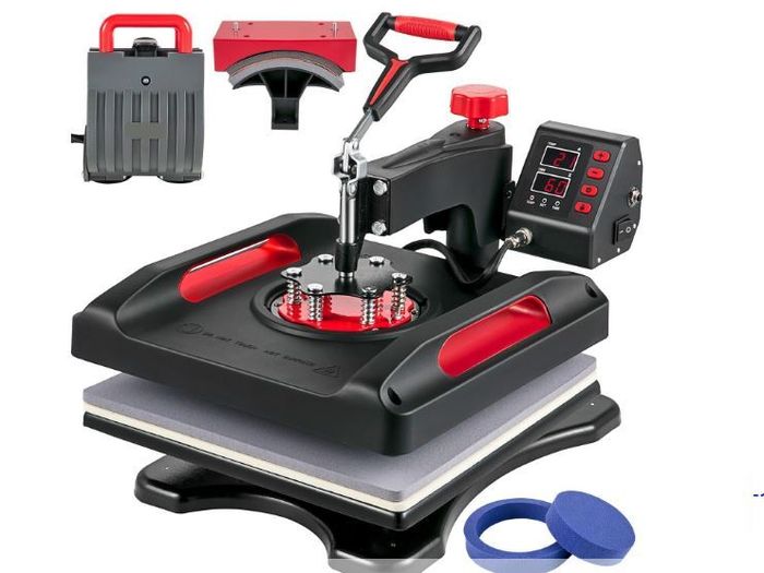 5-in-1 Multifunction Heat Press Machine for T-Shirts Mugs Caps & Plates