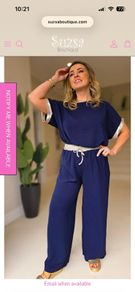 Navy Co-ord set with gold trim