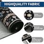 Hallway Runner Rug 60x180 cm, Floral Bedside Rugs Bedroom, Washable Farmhouse Carpet for Living Room, Low Pile Foldable Floor Mat for Kitchen, Black Image 4