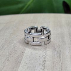 Thomas Sabo Solid Sterling Silver Chunky Chain Link Band Ring 925 Size M-N / 17.0mm