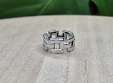 Thomas Sabo Solid Sterling Silver Chunky Chain Link Band Ring 925 Size M-N / 17.0mm