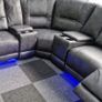 Sara Leather Electric Recliner Corner Sofa Grey Image 3