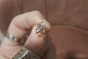rose gold skull earring
