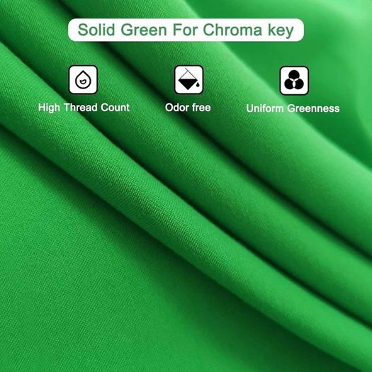 NEW SALE | Green Screen Background Kit, 2m x 3m (9.5 x 6.5 ft) Photography Backdrop, Portable GreenScreen for Live Streaming, Zoom Meeting, Gaming, Portrait, Video Shooting