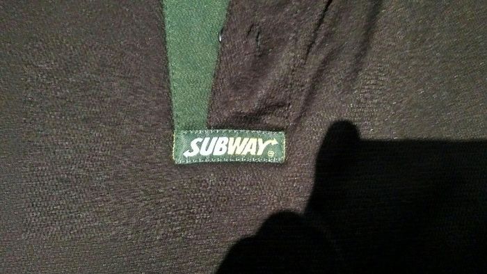 Subway authentic black short sleeve shirt
