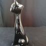 Black Ceramic Cat Vase and Dog Image 6