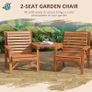 Wooden Garden Love Seat With Coffee Table Image 3