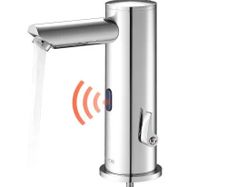 Touchless Bathroom Sink Faucet, Automatic Motion Sensor Restroom Toilet Faucet, Hands Free Adjustable Cold Hot Single Handle Water