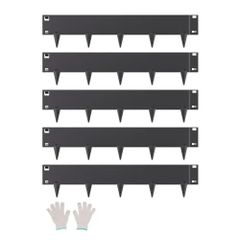 Steel Landscape Edging 5 Packs 39 x 5in Rust-Resistant for Yard Black