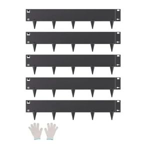 Steel Landscape Edging 5 Packs 39 x 5in Rust-Resistant for Yard Black
