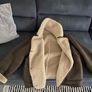 Brown Zara Leather winter pilot coat xs oversized fit Image 4