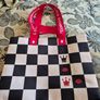 Lulu Guinness Checkered Chess/Lips Tote Shopping Bag - Limited Edition - NEW Image 5
