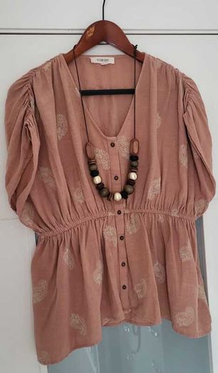 SLOWLOVE blush boho top Sz L (Fit 10-12UK) - 89 (New)