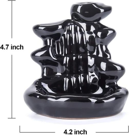 Incense Waterfall, Waterfall Incense Burner, Backflow Incense Burners Incense Holder, with 120 Backflow Incense Cones+30 Incense Sticks+1 Mat Aromatherapy, Insencents Waterfall Home Decor