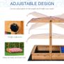 Sand Pit Kids Wooden Sandbox with Cover Children Sandpit Play Station Height Adjustable with Canopy, Bottom Liner, Plastic Basins for Outdoor Aged 3-7 Years Image 7