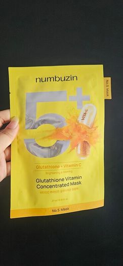 K-Beauty Numbuzin Glutathione Vitamin Concentrated Mask for Brightening and Glowing