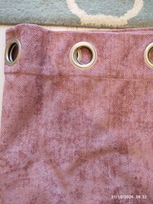 Pink velour eyelet curtains 90x90 inch