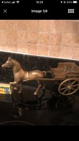 Brass Pony & Trap Ornament