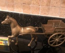 Brass Pony & Trap Ornament
