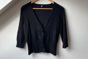 Coast Black Bow Front Short Cardigan