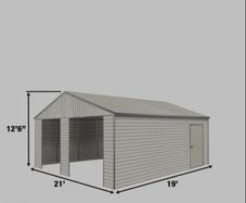 21ft x 19ft steel shed