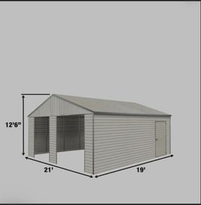 21ft x 19ft steel shed