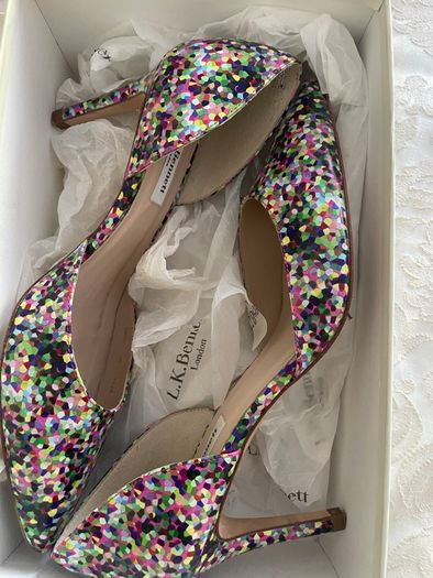 L.K.Bennett Flossie Nappa Leather Print Heels - Size 40