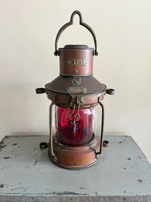 Antique Copper NUC Ships Oil Lamp