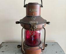 Antique Copper NUC Ships Oil Lamp