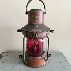 Antique Copper NUC Ships Oil Lamp